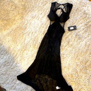 Black lace dress open up in the back brand new